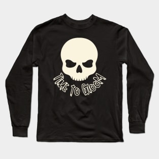 Time to Gloom with Skull Design Long Sleeve T-Shirt